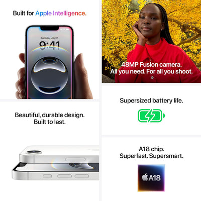 Apple iPhone 16e (iOS with 6.1-inch Super Retina XDR, A18 Chip, 5G, Aluminum Sleek Design and 1 Year Warranty)