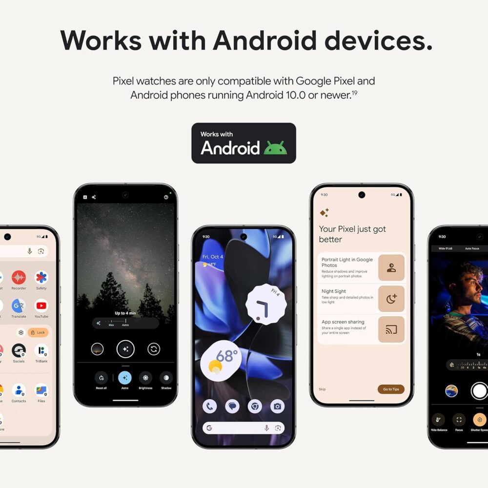 Google Pixel Watch 3 - Matte Black Case with Obsidian Active Band (41/45mm, Heart Rate Tracking, Fitbit Advanced, Fitness Insights, 24-Hour Battery)