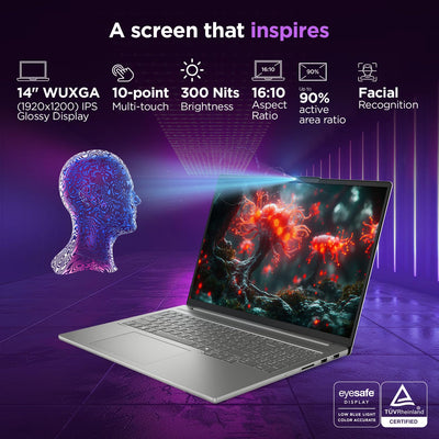 LENOVO IDEAPAD 5 2-IN-1 14IAL10 83KR001TUS (Core ULTRA 7 255U, 512GB NVME/16GB DDR5 ON BOARD, 14" WUXGA (1920x1200) X360 TOUCHSCREEN, INTEL, WIN 11 / LUNA GREY/LENOVO DIGITAL PEN 2)