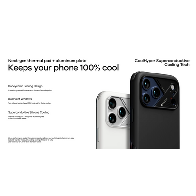 AULUMU Slim Shockproof Case for Apple iPhone 17 Pro Max - White (Cooling Tech, Color Changing Sensor, Shock Absorption)