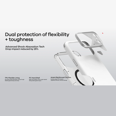 AULUMU Slim Shockproof Case for Apple iPhone 17 Pro - White (Cooling Tech, Color Changing Sensor, Shock Absorption)