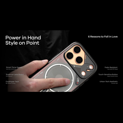 AULUMU Frosted Case for Apple iPhone 17 Pro Max - Gray (Cooling Tech, Color Changing Sensor, Glow in The Dark)