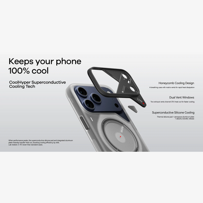 AULUMU Frosted Case for Apple iPhone 17 Pro Max - White (Cooling Tech, Color Changing Sensor, Glow in The Dark)