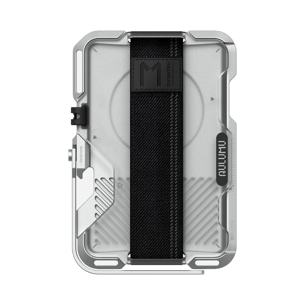 AULUMU G03 Multi-Tool Magnetic Metal Wallet - Frosted (Translucent White)