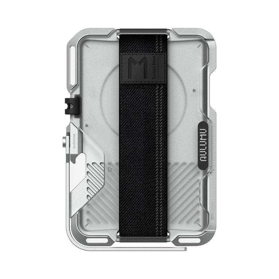 AULUMU G03 Multi-Tool Magnetic Metal Wallet - Frosted (Translucent White)