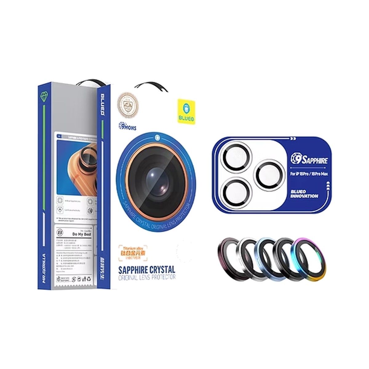 Blueo Sapphire Crystal | Apple iPhone 18 Pro / 18 Pro Max Lens Protector