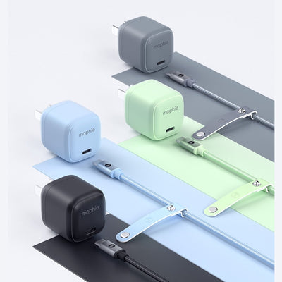 Mophie 30W USB-C GaN Charger + Cable Bundle (30W/GaN, 60W/1M) - Green