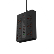 Porodo 6 AC 2 USB-A 24W & 4 USB-C PD 36W Multi-Port Super Hub (3M)