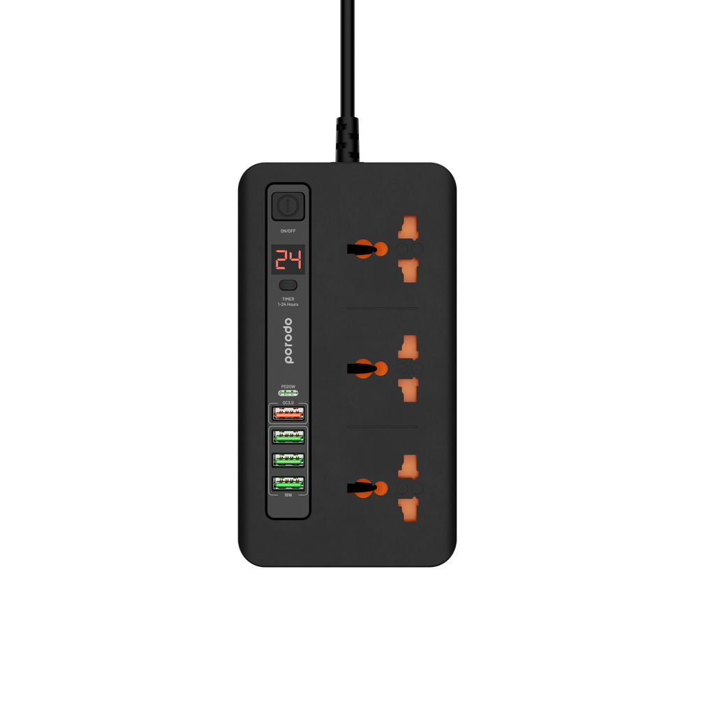 Porodo Multi-Port Power HUB 4 USB-A/USB-C Ultimate Home & Office Kit (2M)