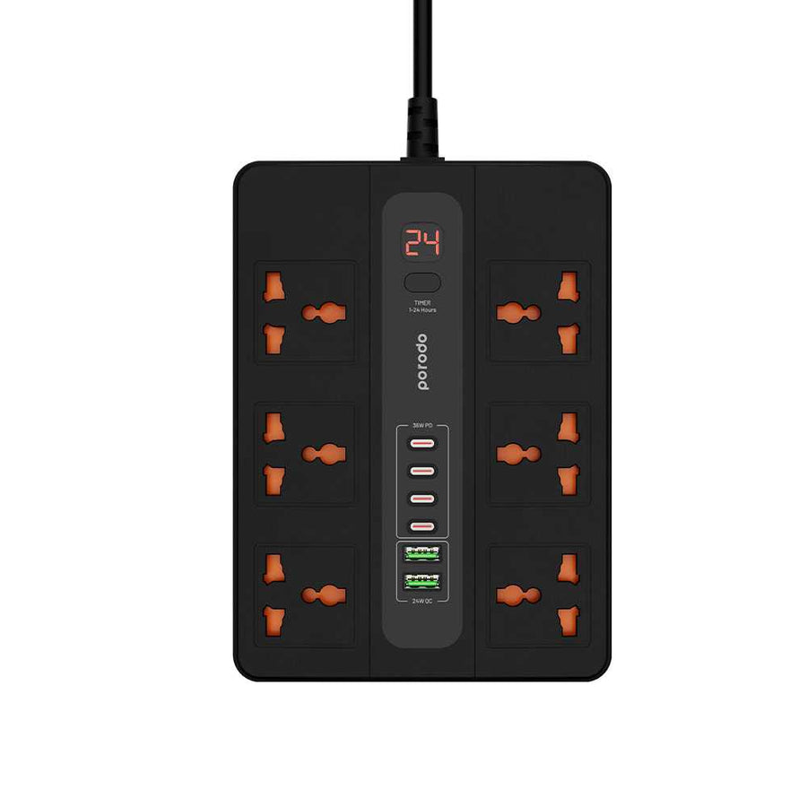 Porodo 6 AC 2 USB-A 24W & 4 USB-C PD 36W Multi-Port Super Hub - image 2