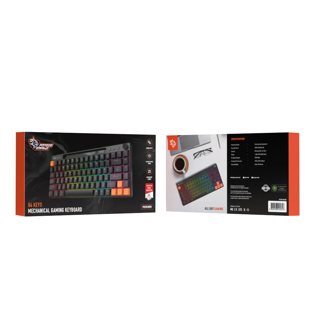 Porodo 84 Keys (PDX226) | Wired Mechanical Gaming Keyboard