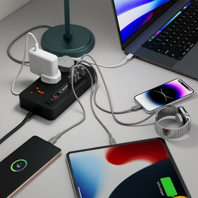 Porodo Multi-Port Power HUB 4 USB-A/USB-C Ultimate Home & Office Kit (2M)