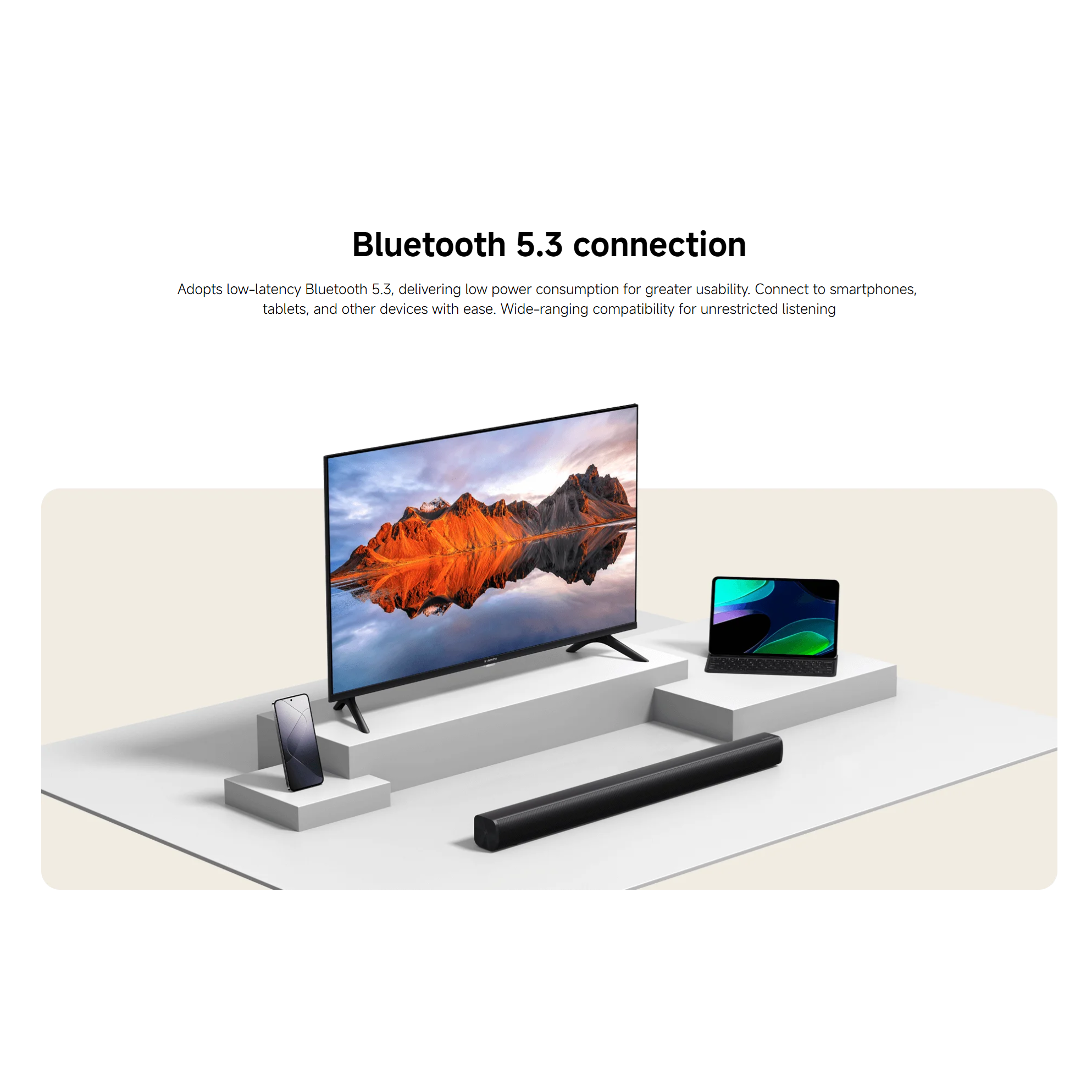 Xiaomi Soundbar 2.0ch (Sleek and Minimalist Soundbar, Bluetooth 5.3, 15W Full Range Speakers)