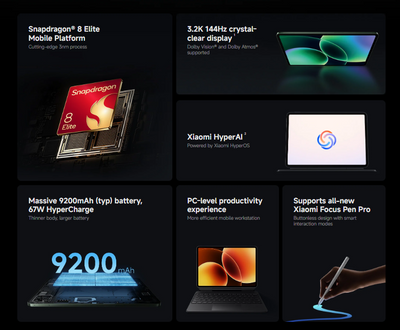 Xiaomi Pad 8 Pro 12GB/512GB {Xiaomi Focus Pen Pro Free}