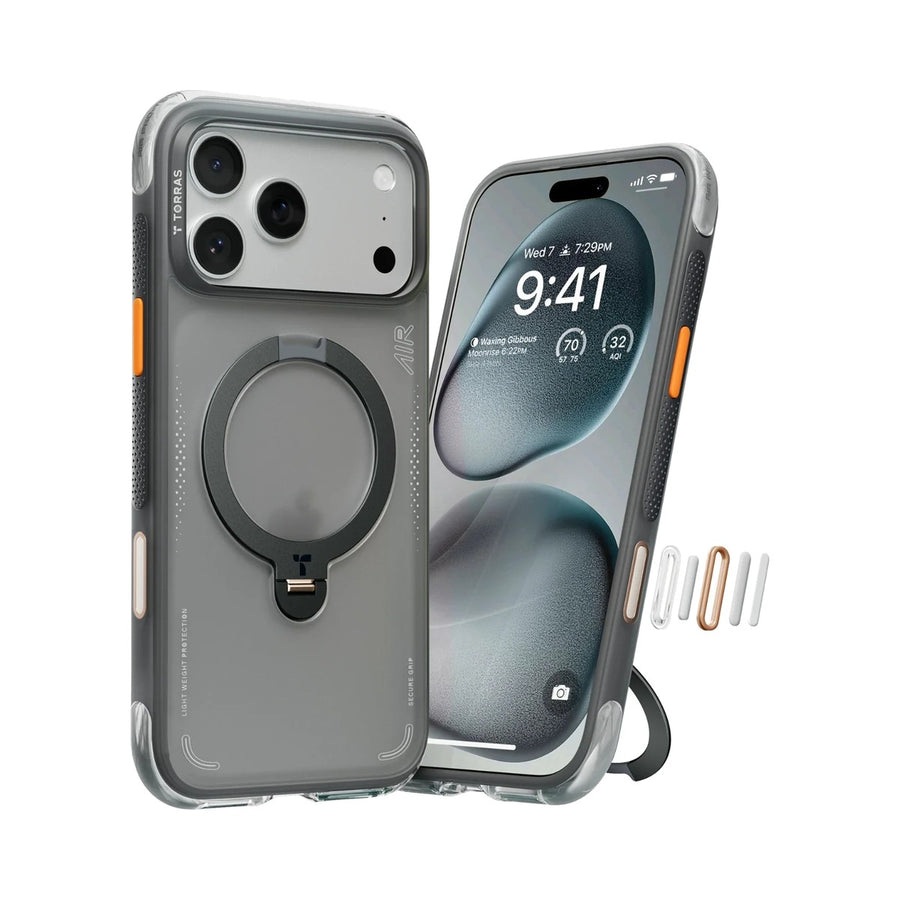 Torras Ostand Spin Air for Apple iPhone 17 Pro Max (Shadow Black)