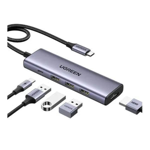 UGREEN 5-in-1 USB-C Hub 100W PD, 3xUSB 3.0, 4K 30Hz HDMI (15596)