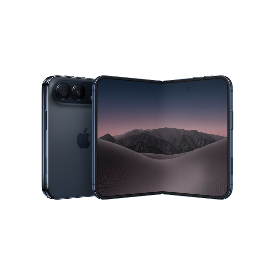 Apple iPhone Duo in Night Sky, closed and open
