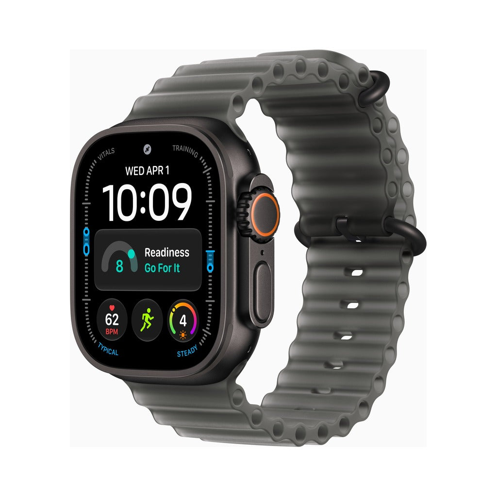 Apple Watch Ultra 4 49mm Black Titanium - Ocean Band Translucent Black (MKAY4)