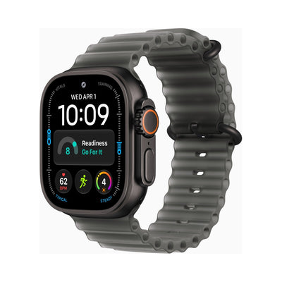 Apple Watch Ultra 4 49mm Black Titanium - Ocean Band Translucent Black (MKAY4)