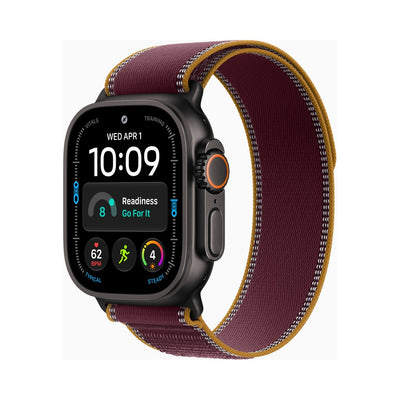 Apple Watch Ultra 4 49mm Black Titanium - Trail Loop Burgundy (MKA74)