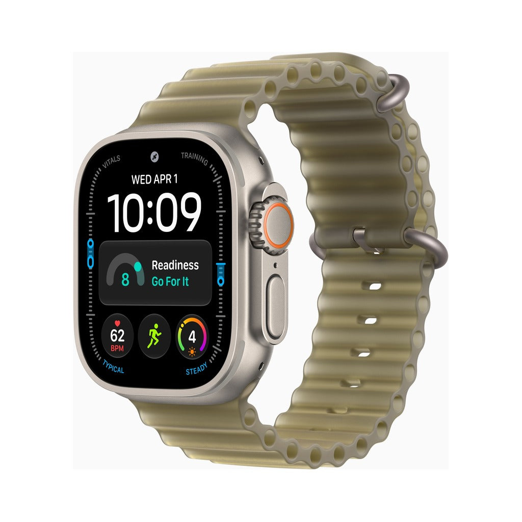Apple Watch Ultra 4 49mm Natural Titanium - Ocean Band Translucent Kelp (MK7M4)