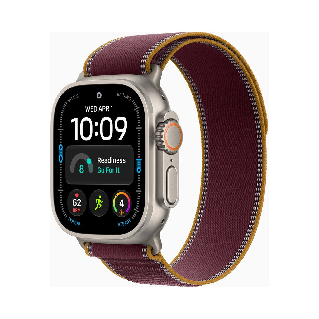 Apple Watch Ultra 4 49mm Natural Titanium - Trail Loop Burgundy (MK8G4)