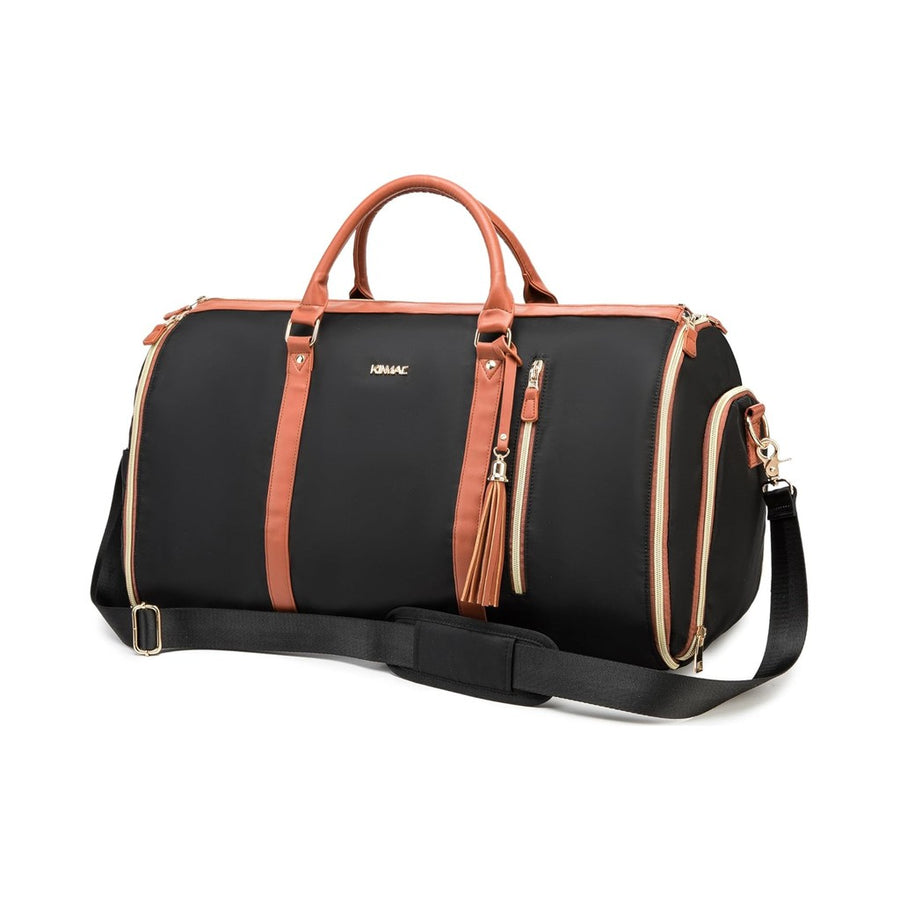 Kinmac 2-in-1 Garment Bag & 50L Travel Duffel, Water-Repellent PU Oxford - Black
