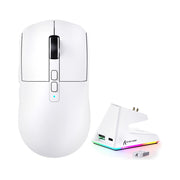 Attack Shark X6 Tri-Mode Wireless Gaming Mouse with Charging Dock - White