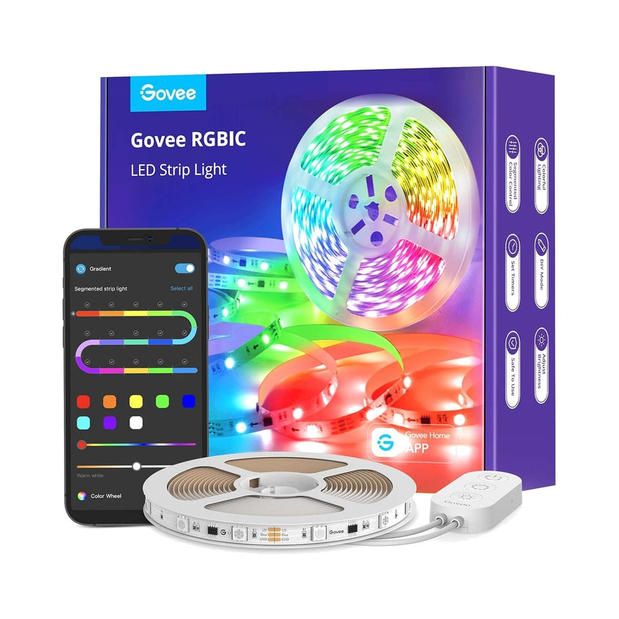 Govee RGBIC LED Strip Lights, Bluetooth (65.6ft, 2x32.8ft)