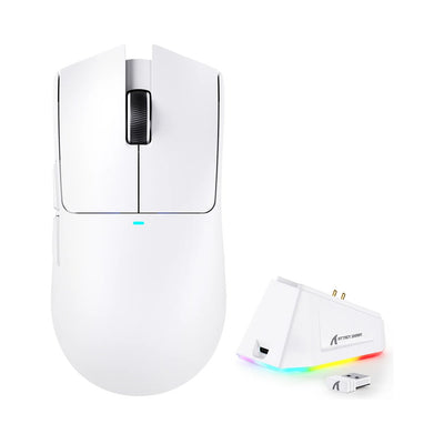 Attack Shark X11 Tri-Mode Wireless Gaming Mouse with Charging Dock - White