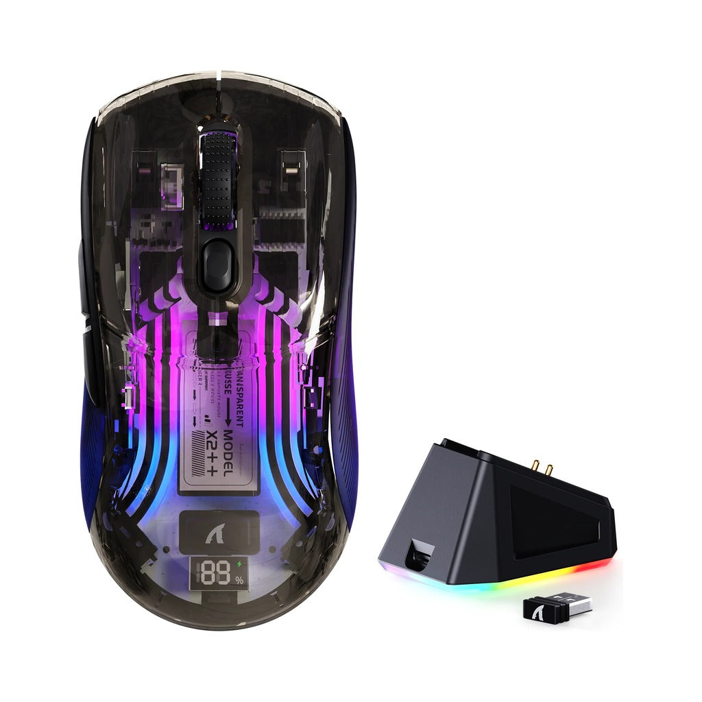 Attack Shark X2 Pro Tri-Mode Wireless Gaming Mouse with Charging Dock - Black
