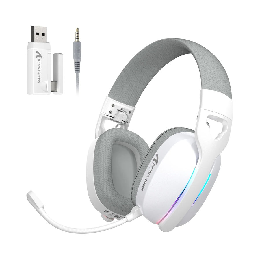 Attack Shark L90 Foldable Tri-Mode Wireless Gaming Headset - White