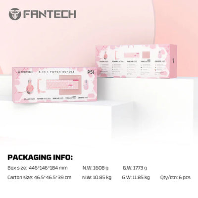 Fantech P51 (Pink) | 5-in-1 Gaming Combo