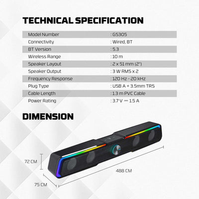 Fantech GS305 Beat Bar | Dual Mode Soundbar