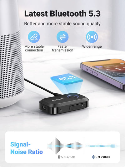 UGREEN Bluetooth 5.3 Car & Home AUX Receiver Adapter with Mic (90748) in Lebanon - OutGeeked
