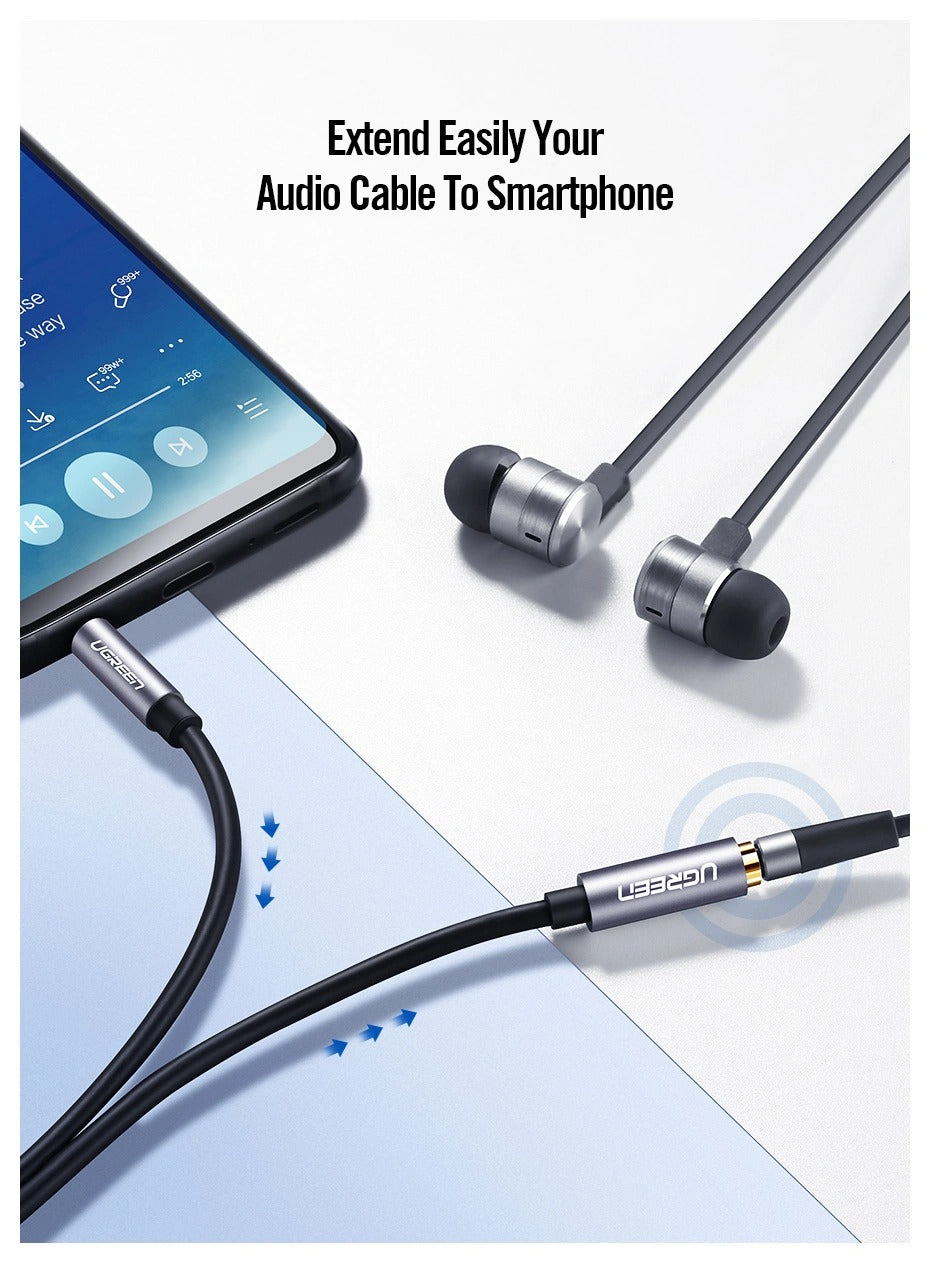 UGREEN 3.5mm Male to Female Extension Audio Cable, Gold-Plated in Lebanon - OutGeeked