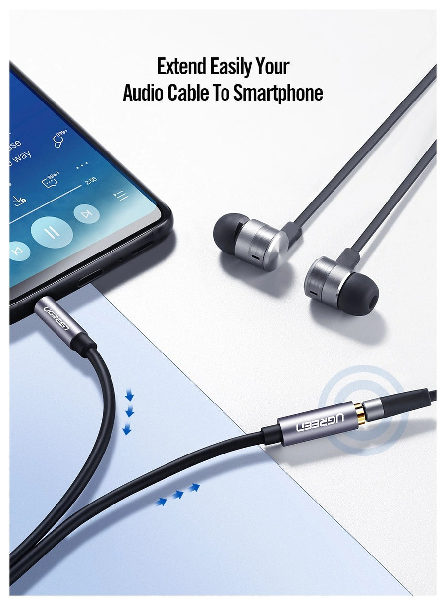UGREEN 3.5mm Male to Female Extension Audio Cable, Gold-Plated in Lebanon - OutGeeked