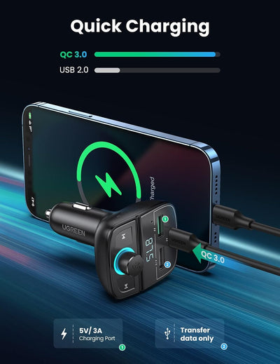 UGREEN 31.5W PD Car Charger with FM Bluetooth Transmitter (80910) in Lebanon - OutGeeked