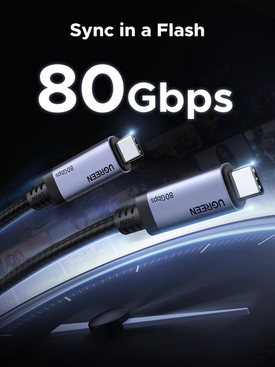 UGREEN Thunderbolt 4 USB-C Cable 240W 80Gbps 16K 1M (65383) in Lebanon - OutGeeked