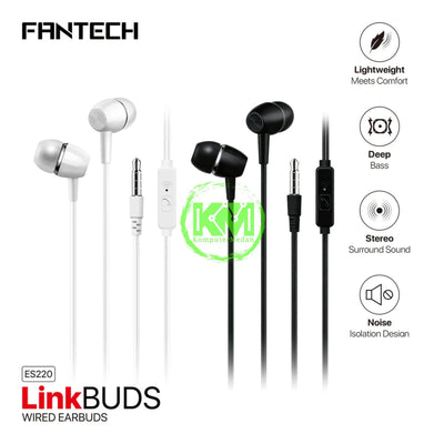 Fantech ES220 LinkPods Wired In-Ear Headphones with Mic, Noise-Isolating in Lebanon - OutGeeked