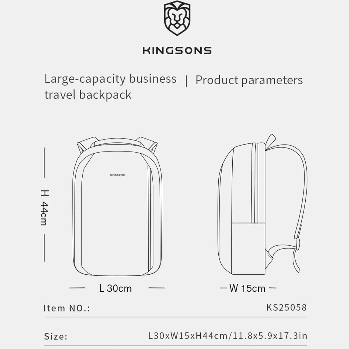 Kingsons 18L Ergonomic Business Laptop Backpack, 15.6-inch (KS25458) in Lebanon - OutGeeked