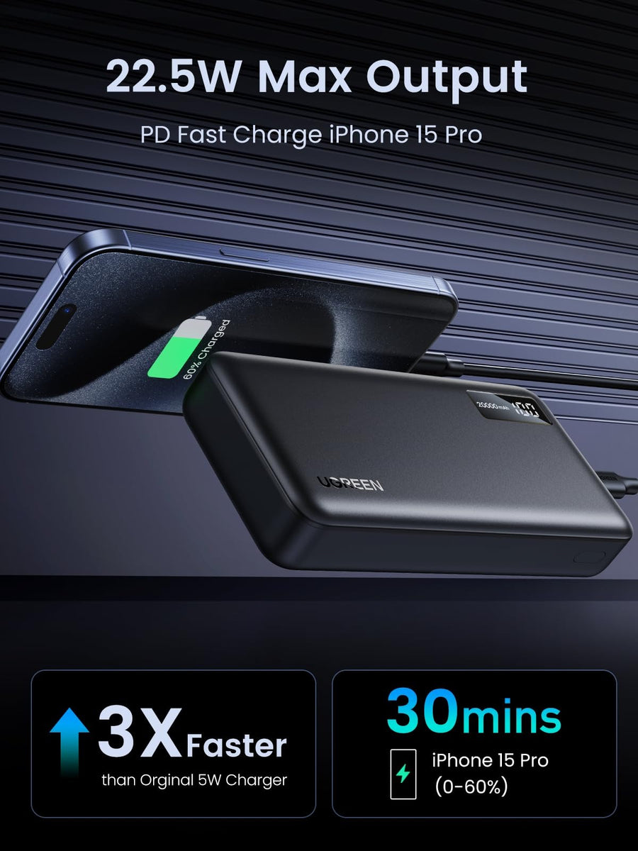 UGREEN 20000mAh 22.5W PD Fast Charging Power Bank (25683) in Lebanon - OutGeeked