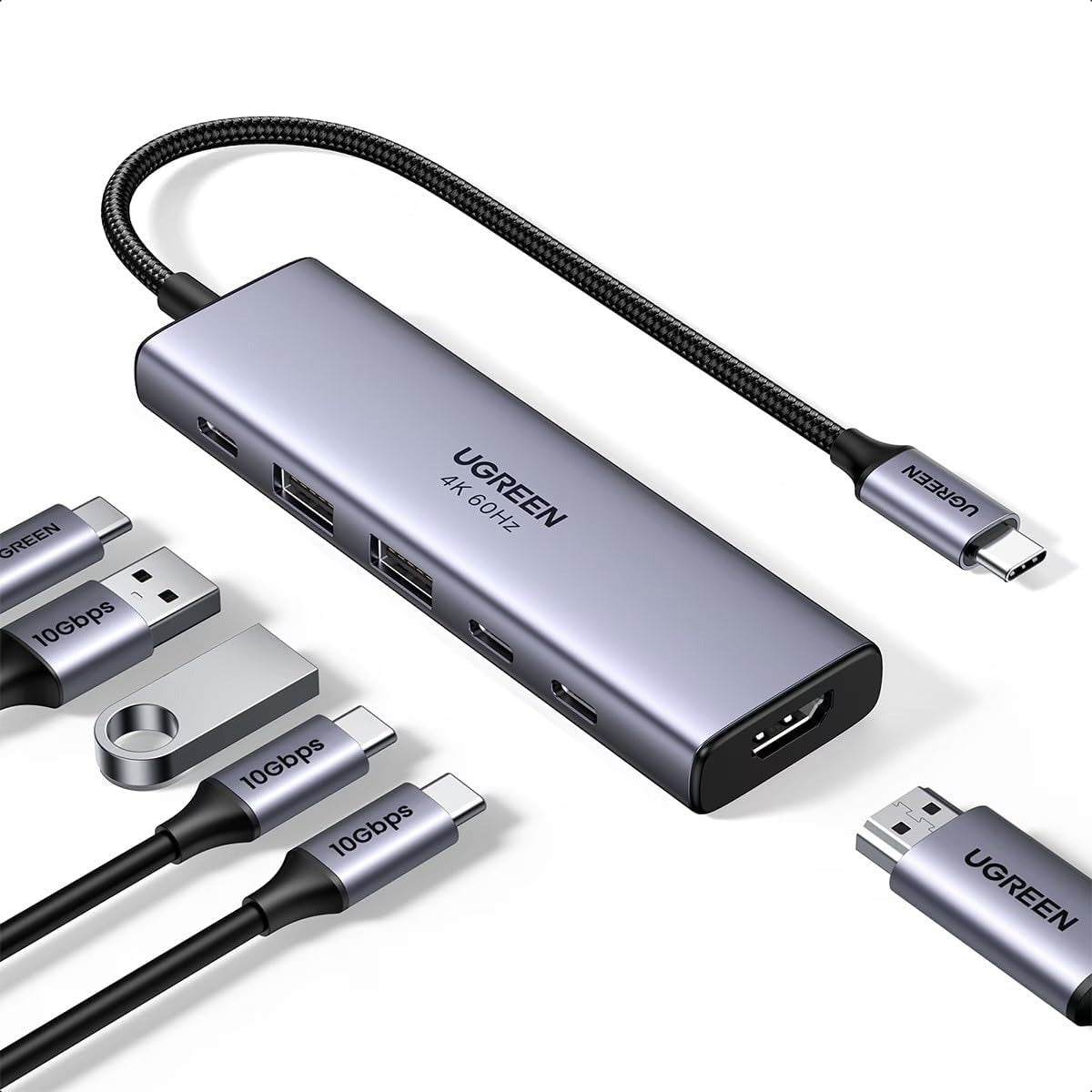 UGREEN 6-in-1 USB-C Hub Docking Station with 4K HDMI & Dual USB-C 10Gbps (35999) in Lebanon - OutGeeked