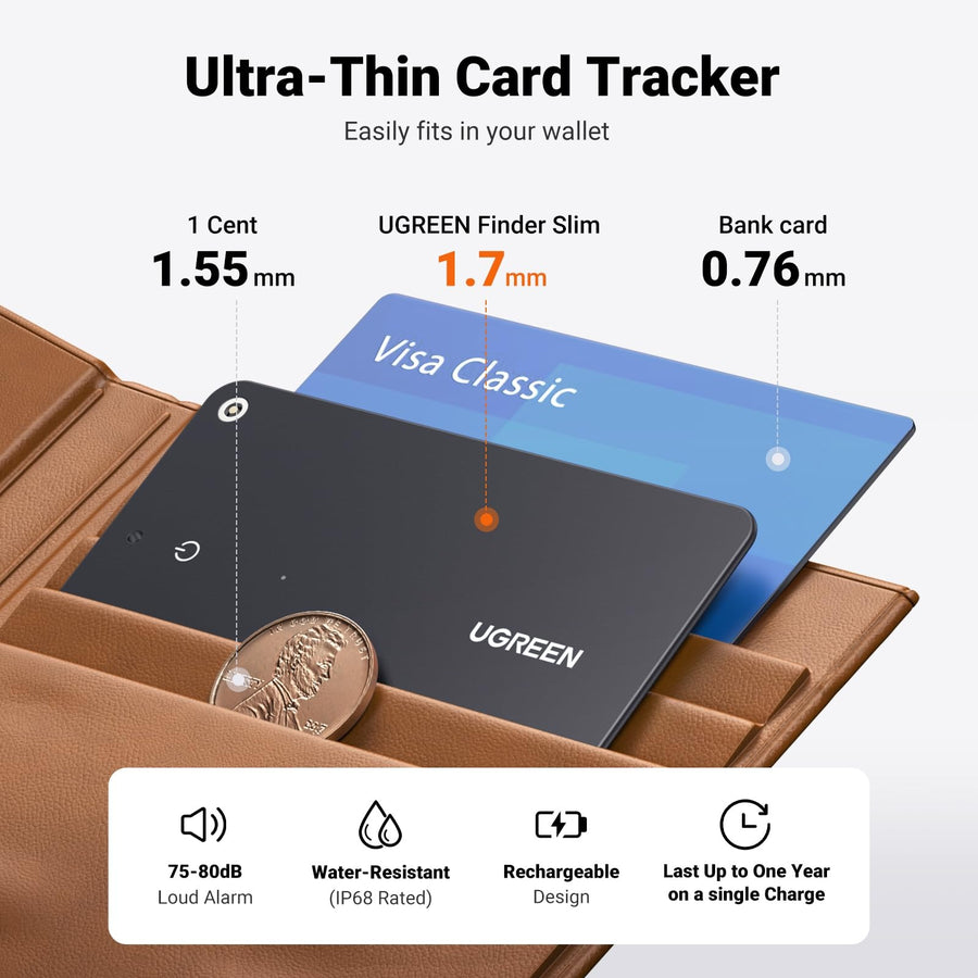 UGREEN FineTrack Slim Smart Finder, Apple Find My Wallet Tracker (45298) in Lebanon - OutGeeked
