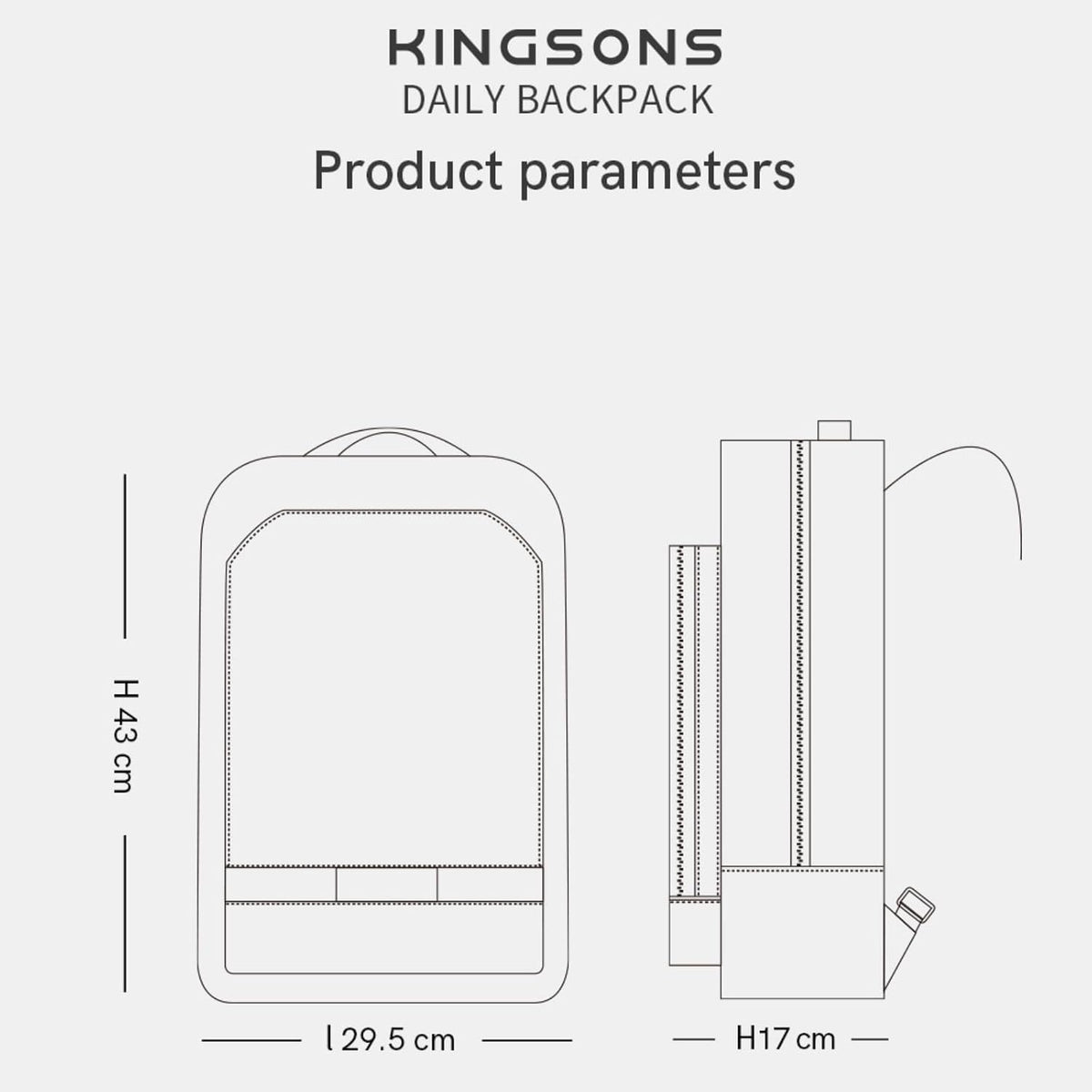 Kingsons 16" Anti-Theft Laptop Backpack with USB Port (KS3323W) in Lebanon - OutGeeked