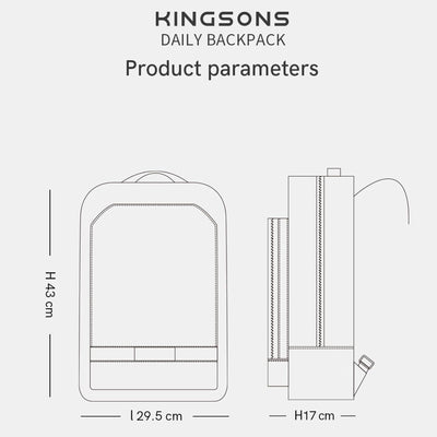 Kingsons 16" Anti-Theft Laptop Backpack with USB Port (KS3323W) in Lebanon - OutGeeked