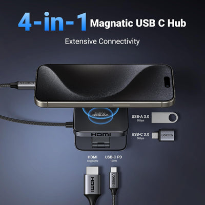 UGREEN 4-in-1 Magnetic USB-C Hub with 4K@60Hz HDMI & 100W PD (35590) in Lebanon - OutGeeked