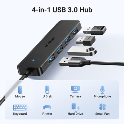 UGREEN USB 3.0 to 4-Port USB 3.0 Hub with LED Indicators (25851 / 35574) in Lebanon - OutGeeked