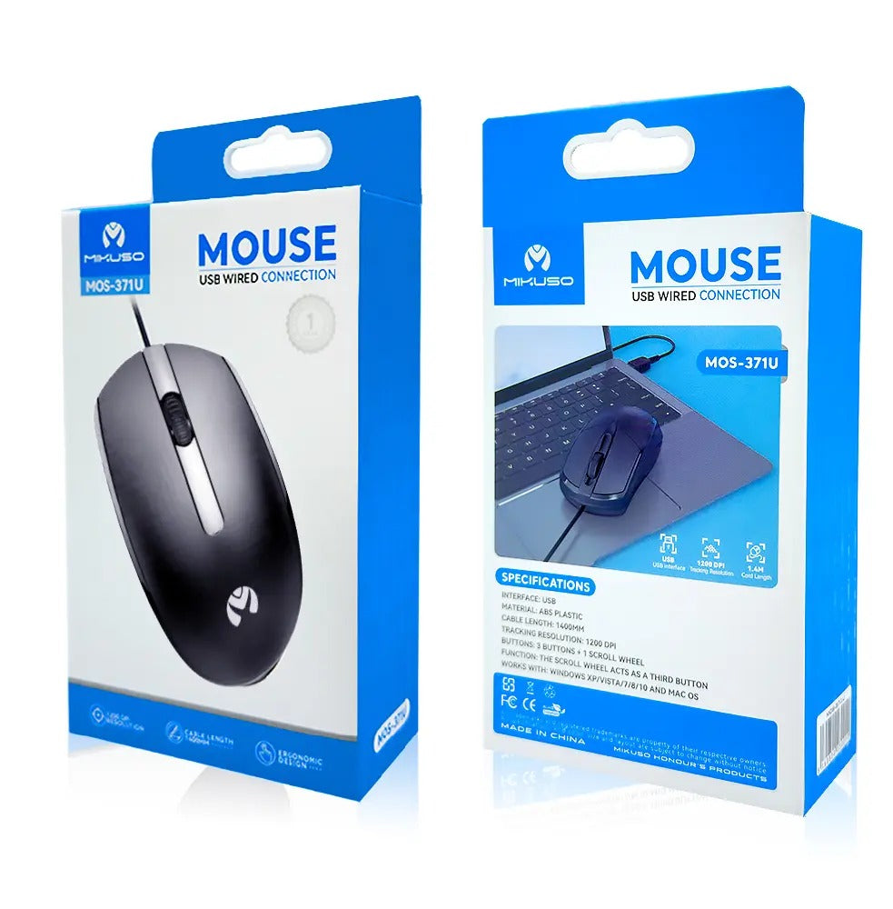 Mikuso MOS-371U Wired Office Mouse 1200 DPI in Lebanon - OutGeeked
