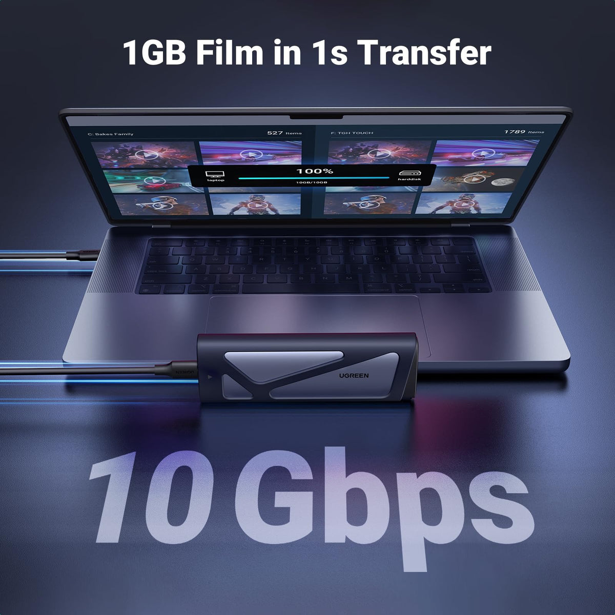 UGREEN M.2 NVMe SATA SSD Enclosure 10Gbps USB-C 3.2 Gen 2 Aluminum (15813) in Lebanon - OutGeeked